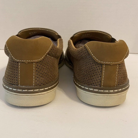 Joseph Abboud Mens Loafers Perforated Brown Suede Slip On Shoes - Picture 3 of 8